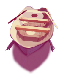 row boat with yin yang painted on bottom